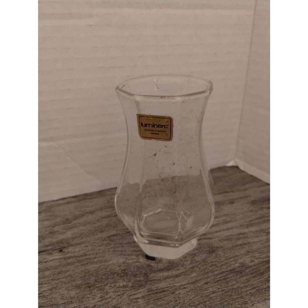 4" Clear Panel Luminarc Vase Made in France